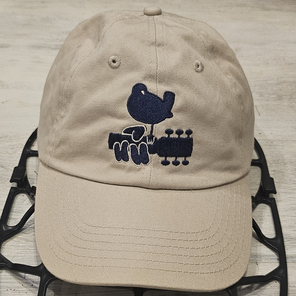 Woodstock Other - Woodstock Festival Adjustable Cotton Hat - Cream and Navy Blue